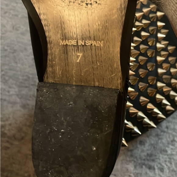 Studded Black and Brown Ankle Boots - Picture 5 of 7